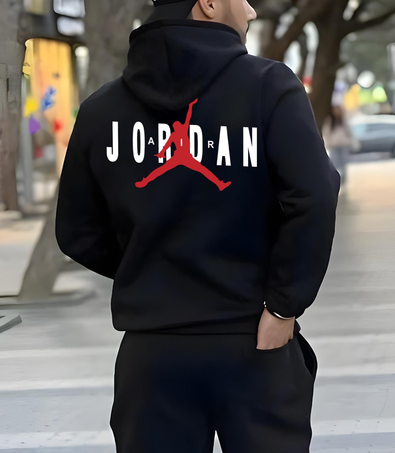 Black Sweatshirt & Sweatpants Set