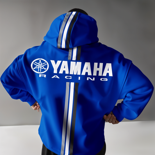 Racing Blue Strips - Oversized Hoodie 400 GSM