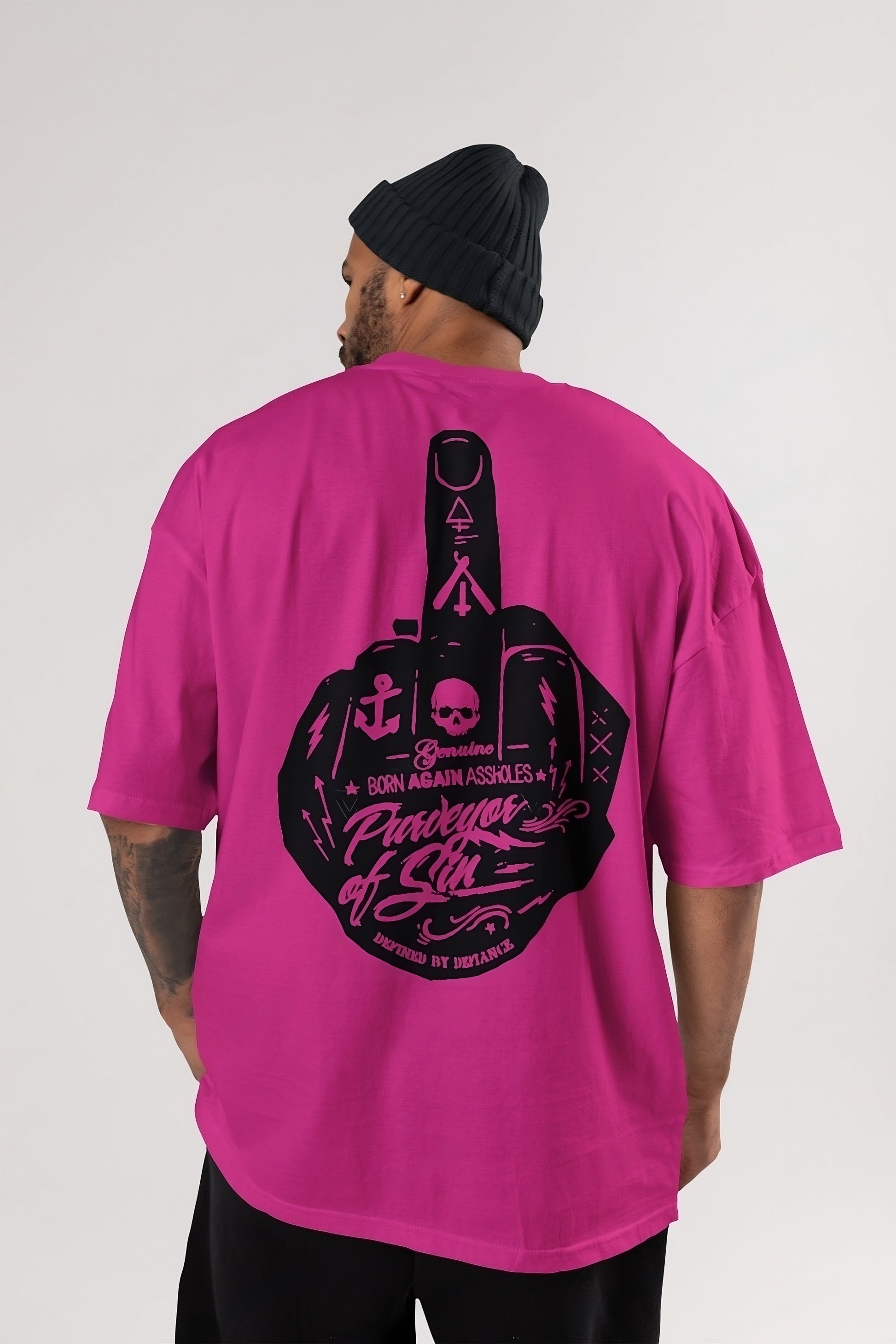 Purveyor of Sin - Deep Pink - Gym Oversized T Shirt Strong Soul Shirts & Tops