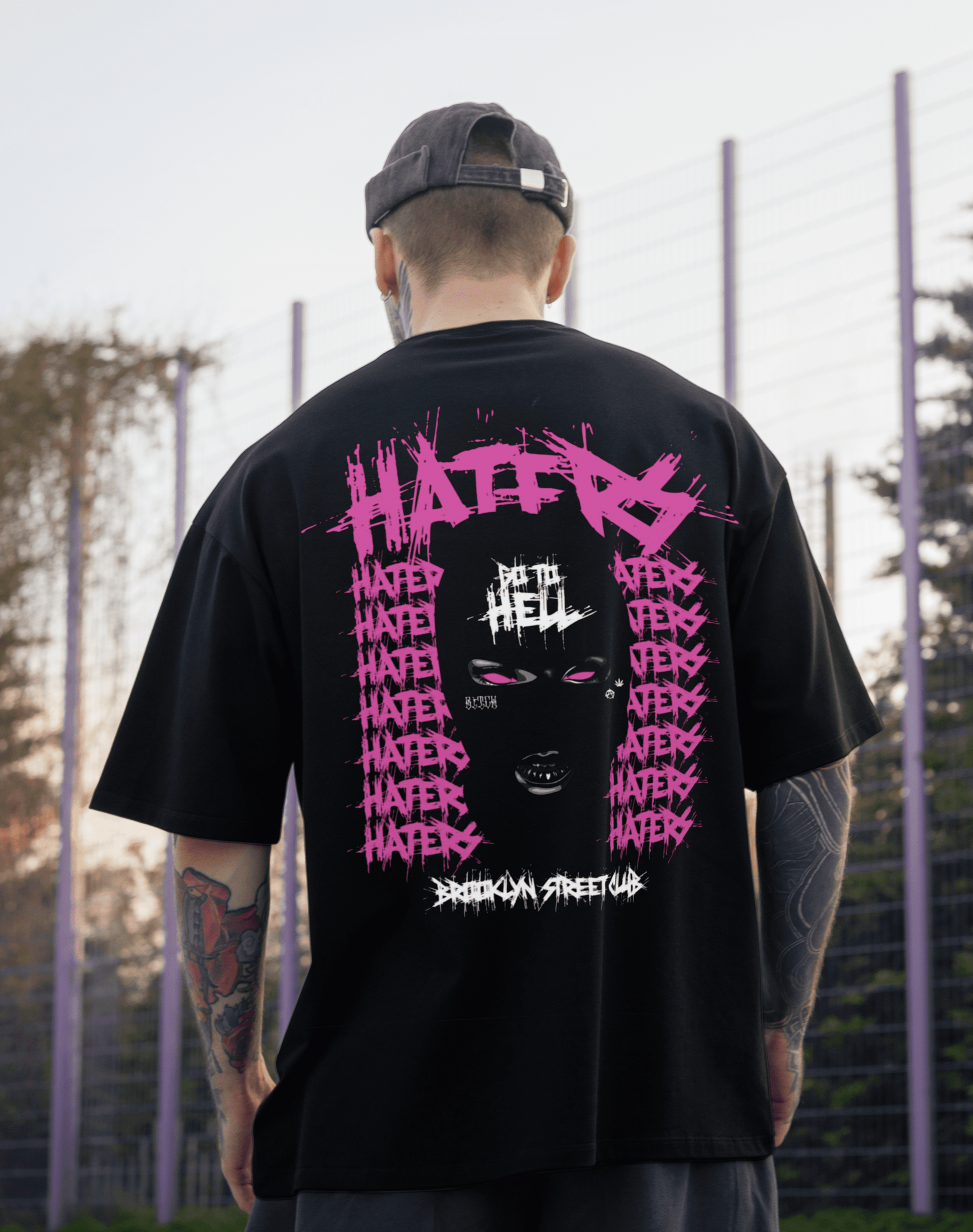Haters Go to Hell - Black - Gym Oversized T Shirt Strong Soul Shirts & Tops