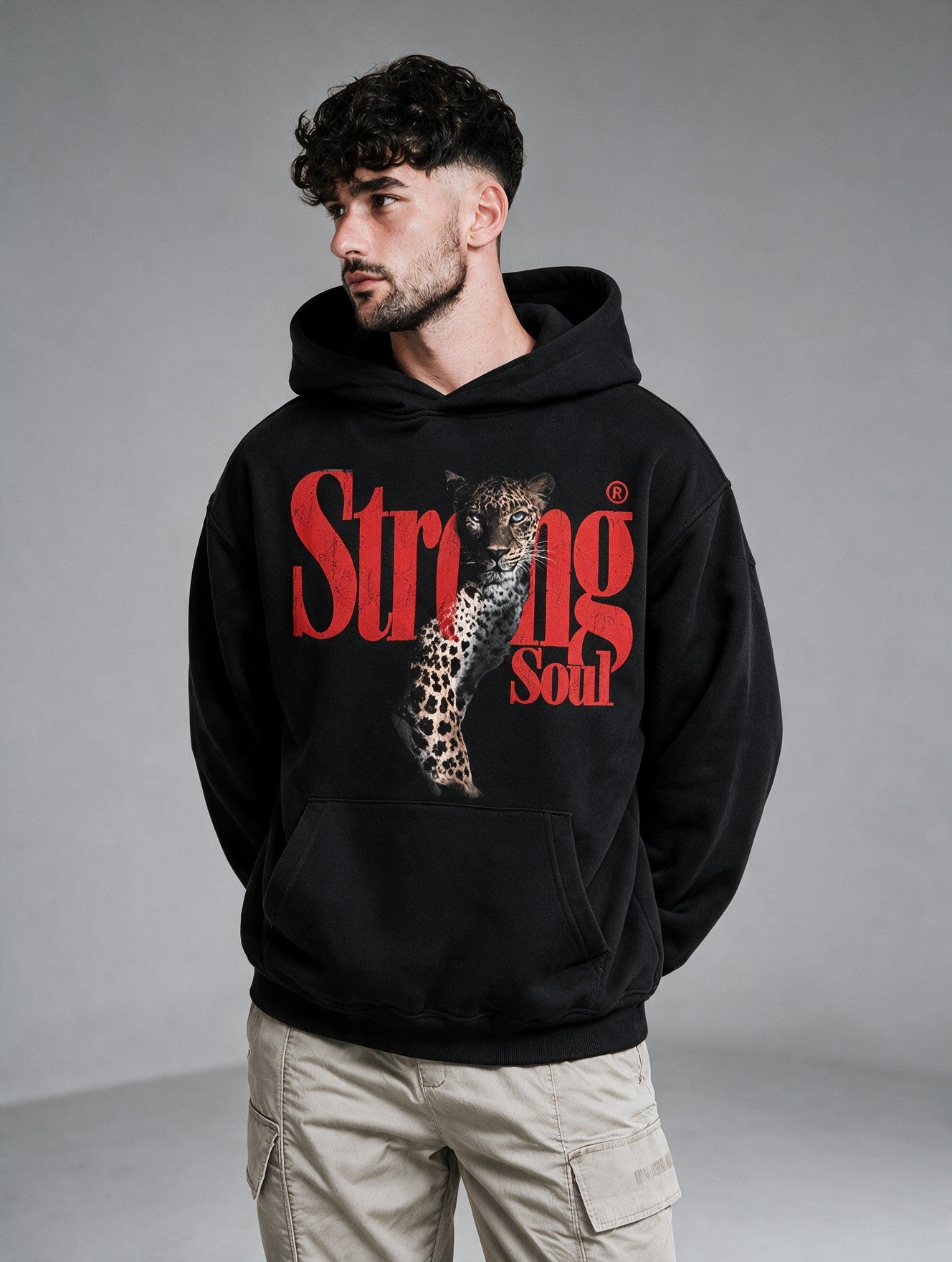 Black - Leopard - Oversized Hoodie 400 GSM