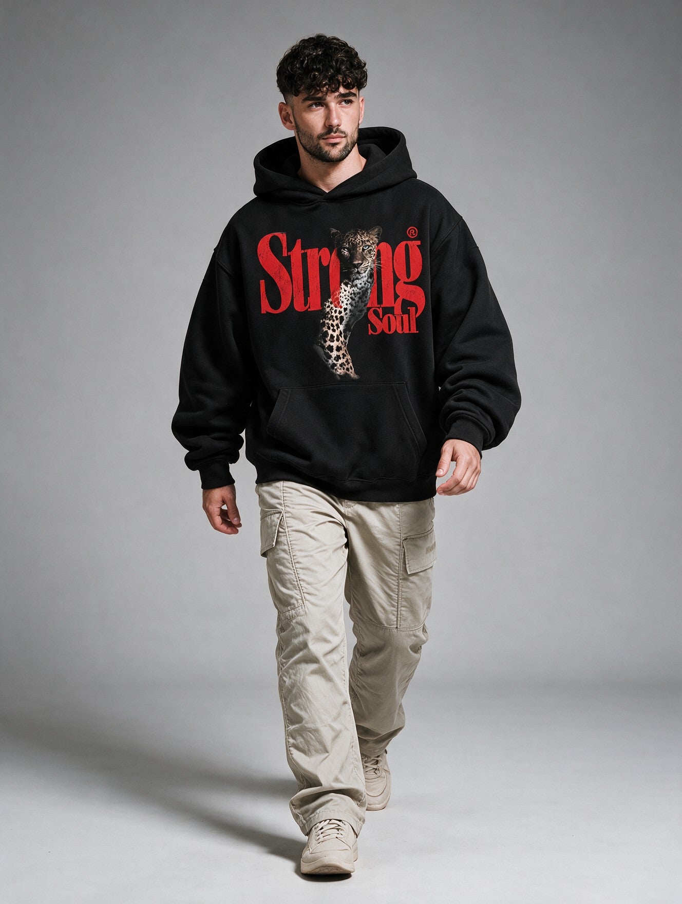 Black - Leopard - Oversized Hoodie 400 GSM