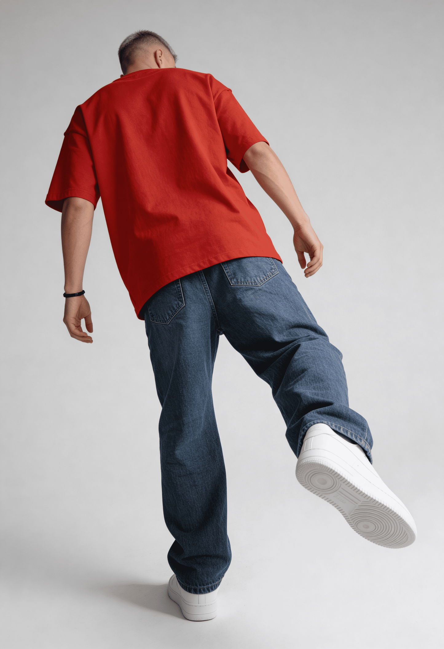 Plain - T-Shirt - Red - Oversized