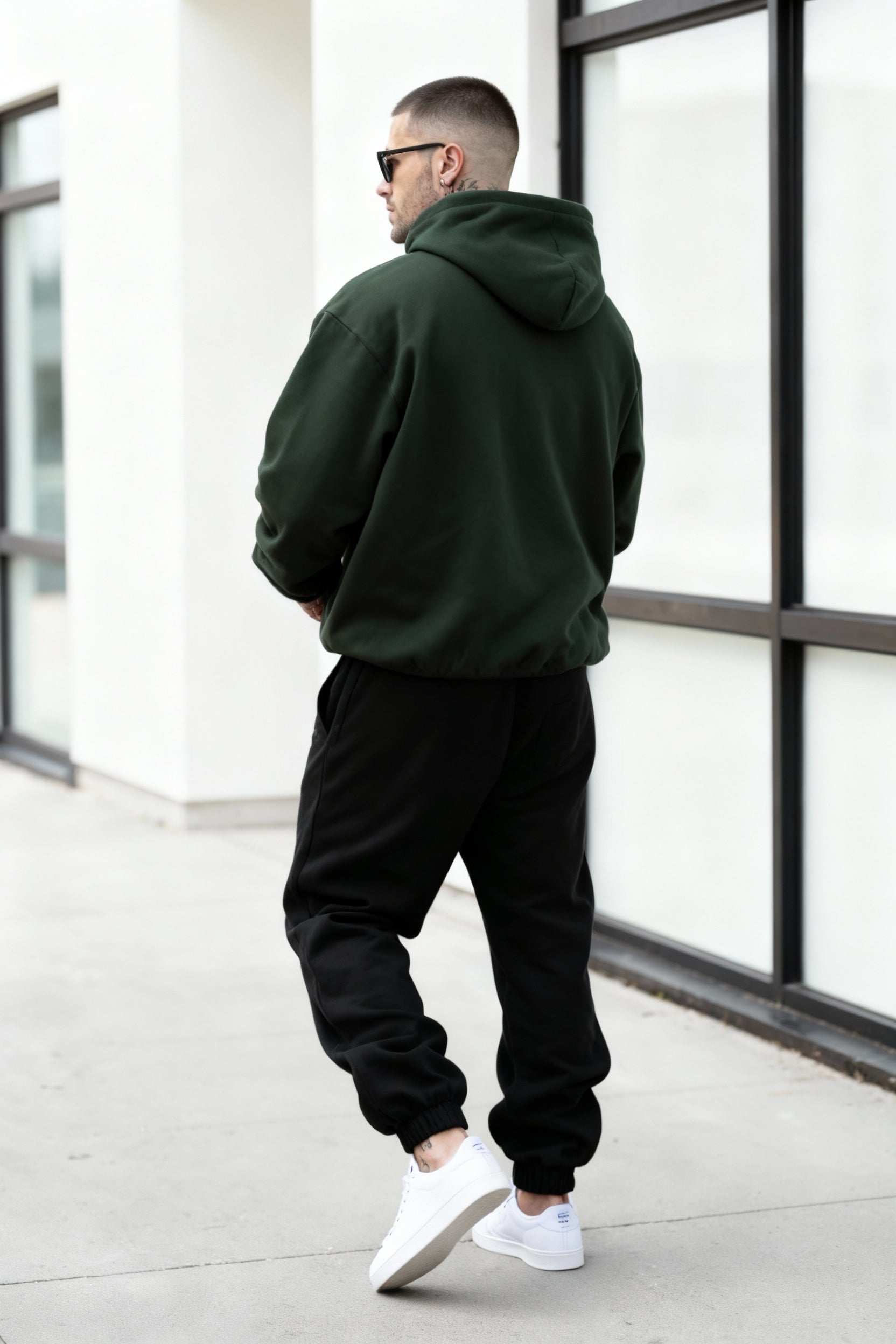 Dark Green + Black - Hoodie And Sweatpants - Co-ord Set Strong Soul Shirts & Tops