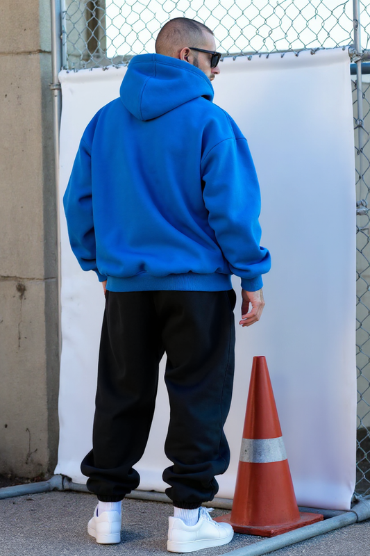Blue + Black - Hoodie And Sweatpants - Co-ord Set