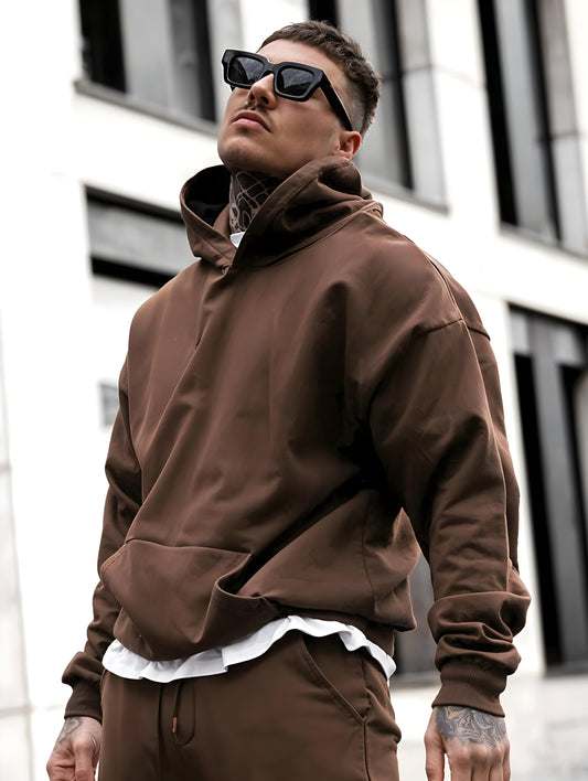 Brown - Hoodie And Sweatpants - Co-ord Set