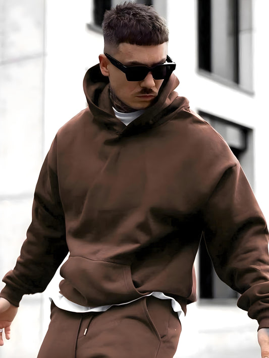 Brown - Hoodie And Sweatpants - Co-ord Set