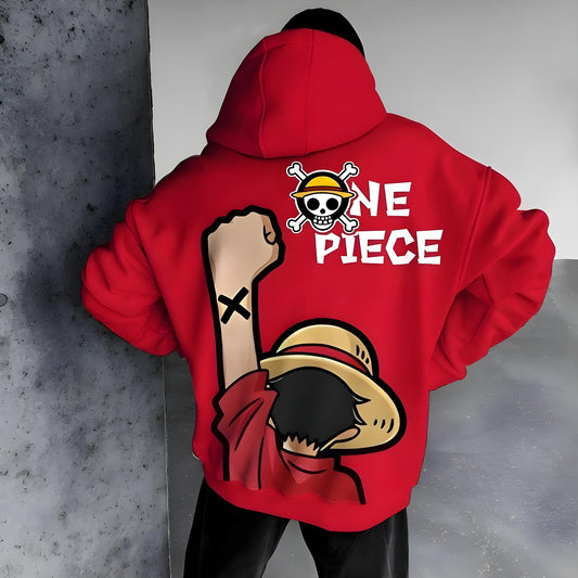 One Piece Punch - Red - Oversized Hoodie 400 GSM