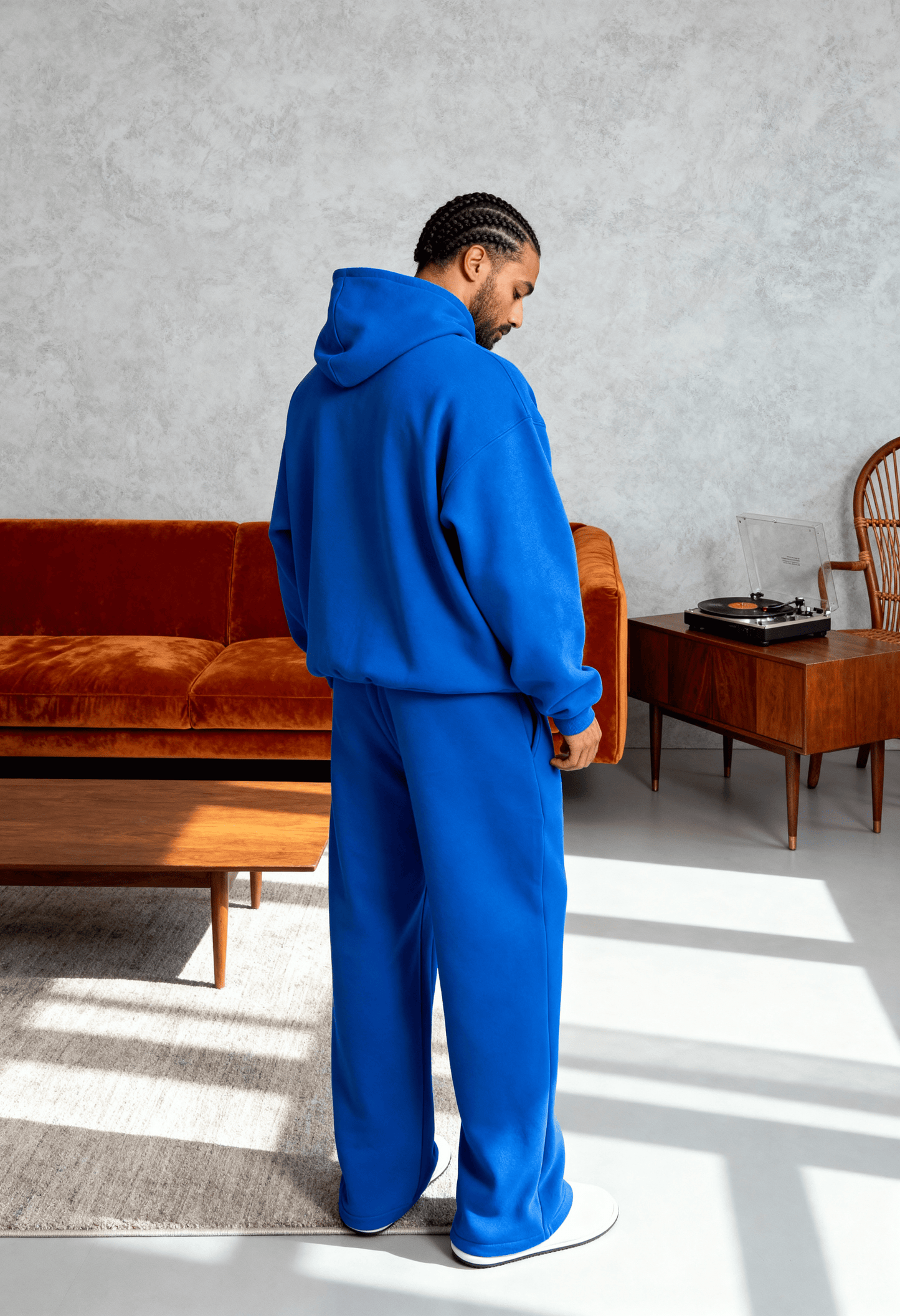 Royal Blue - Flat Pants + Hoodie Co-ord