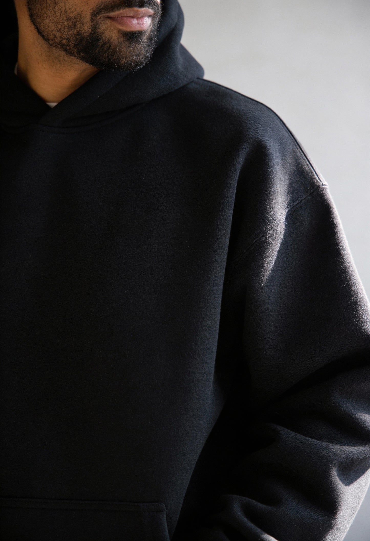 Black + Beige Flat Pants - Hoodie Co-ord