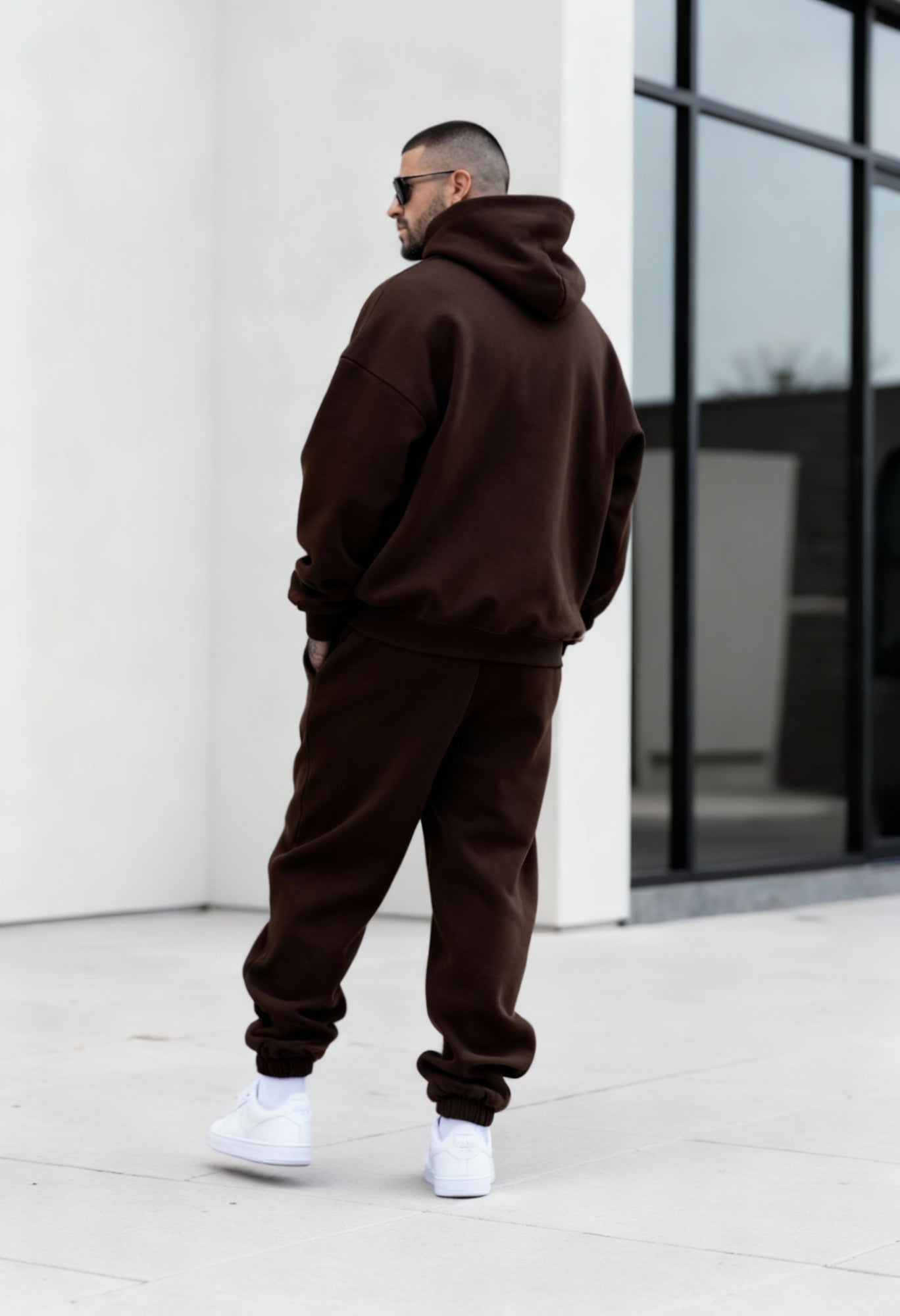 Brown - Hoodie And Sweatpants - Co-ord Set