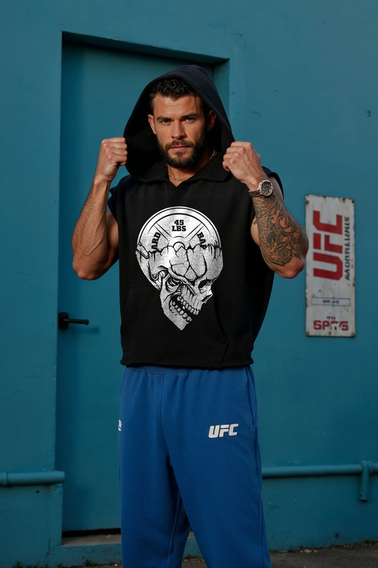Black - T108 - Gym in my head - Gym Cut Offs Hoodie