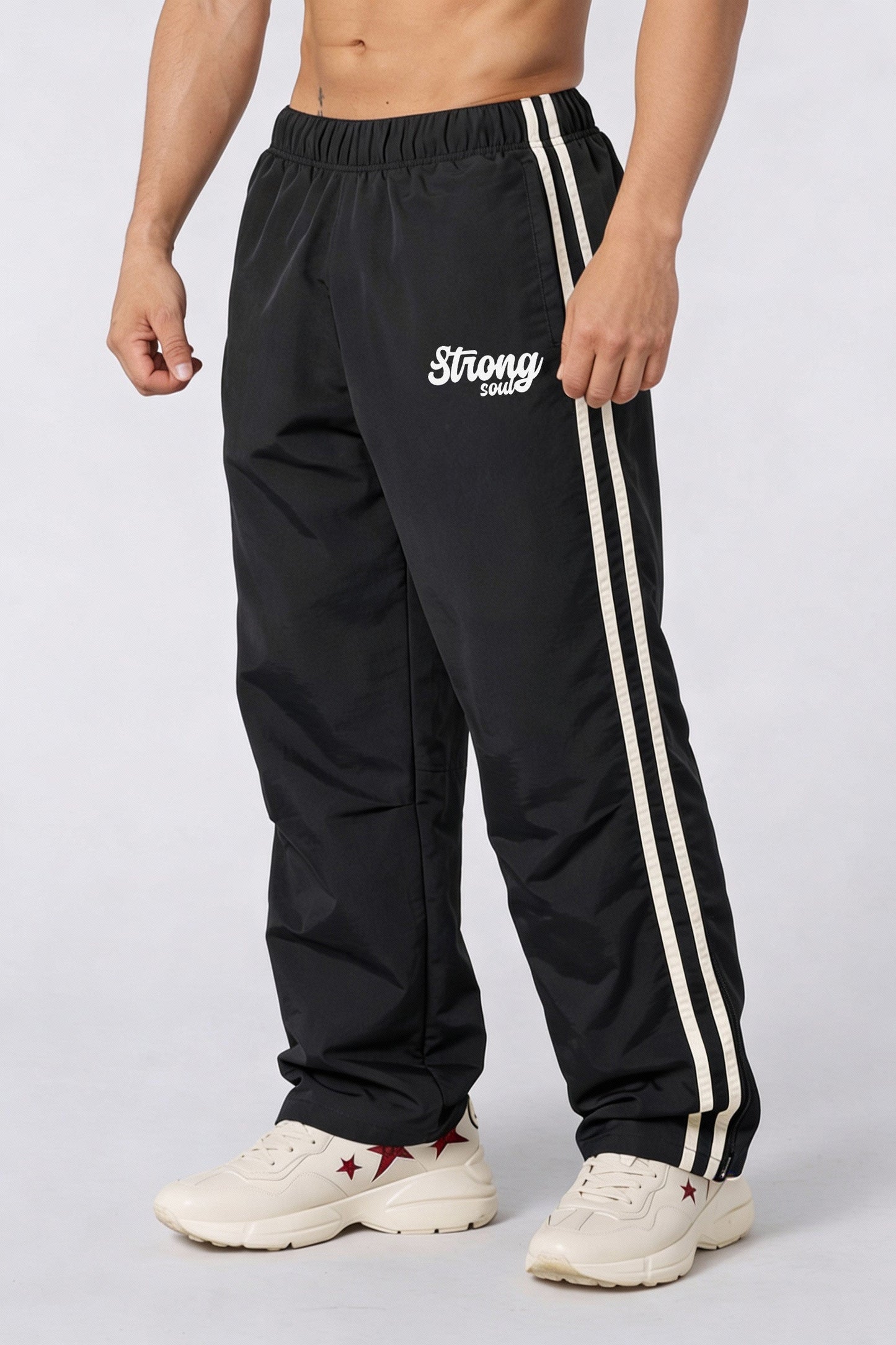 TS101 - Red + Black - Summer TrackSuit Strong Soul Track Pants