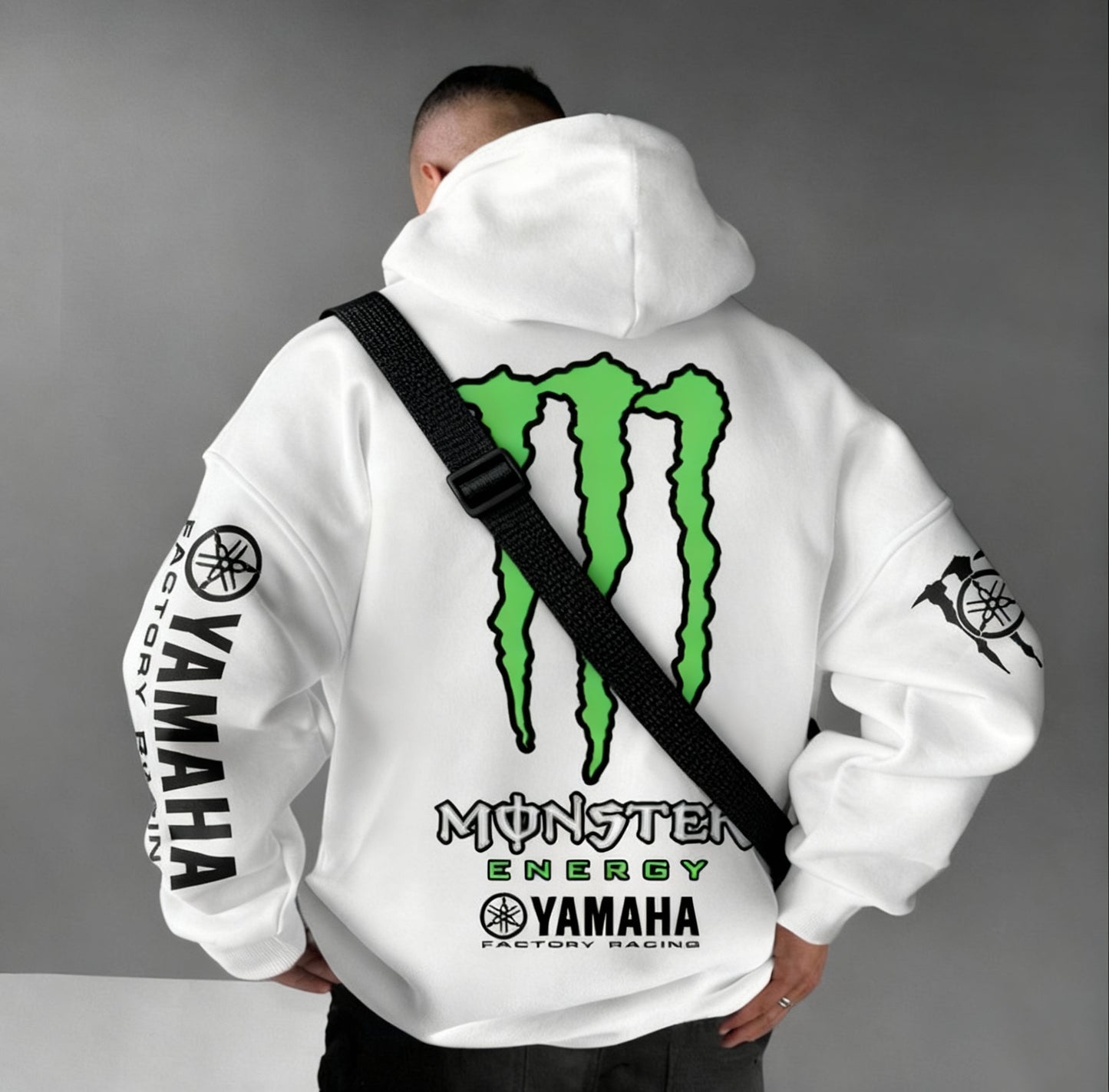 Racing Hoodie - White Fan Art - Oversized Hoody 400 GSM