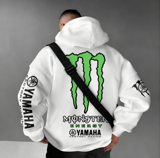 Racing Hoodie - White Fan Art - Oversized Hoody 400 GSM