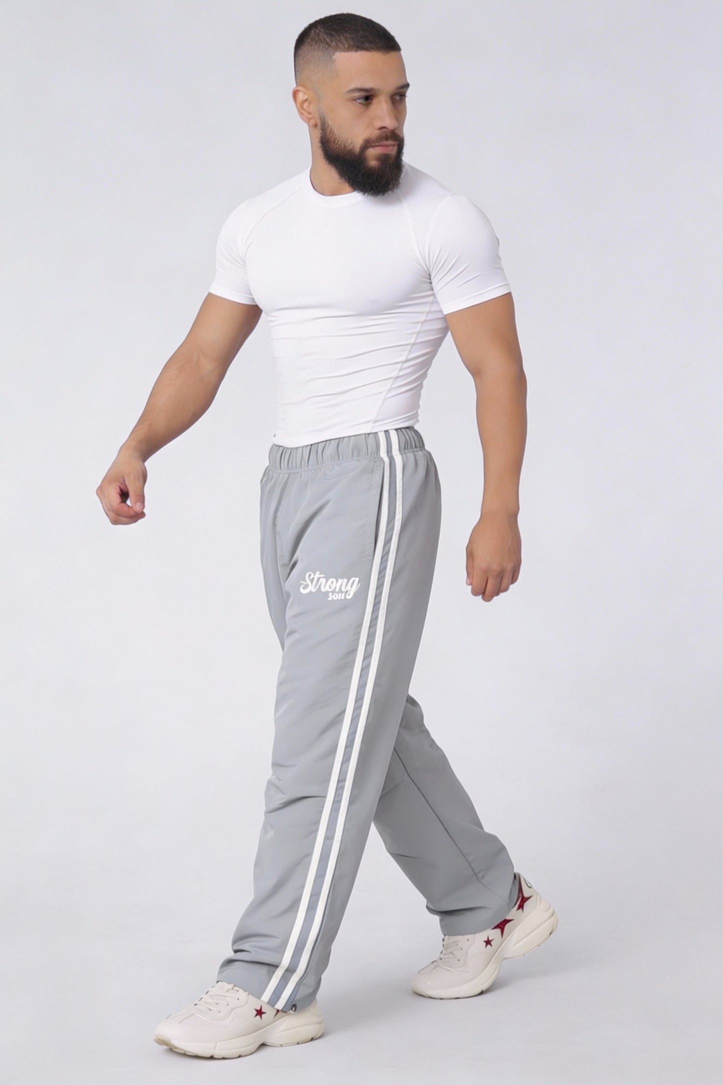 TS101 - Light Grey - Flagship TrackSuit Polyester Strong Soul Track Pants
