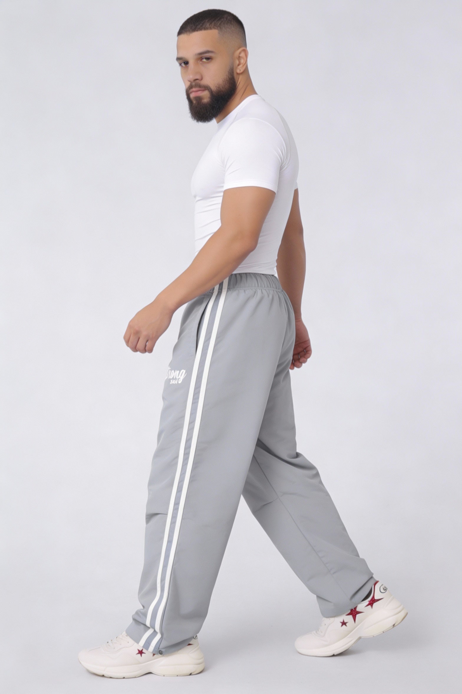 TS101 - Light Grey - Flagship TrackSuit Polyester Strong Soul Track Pants