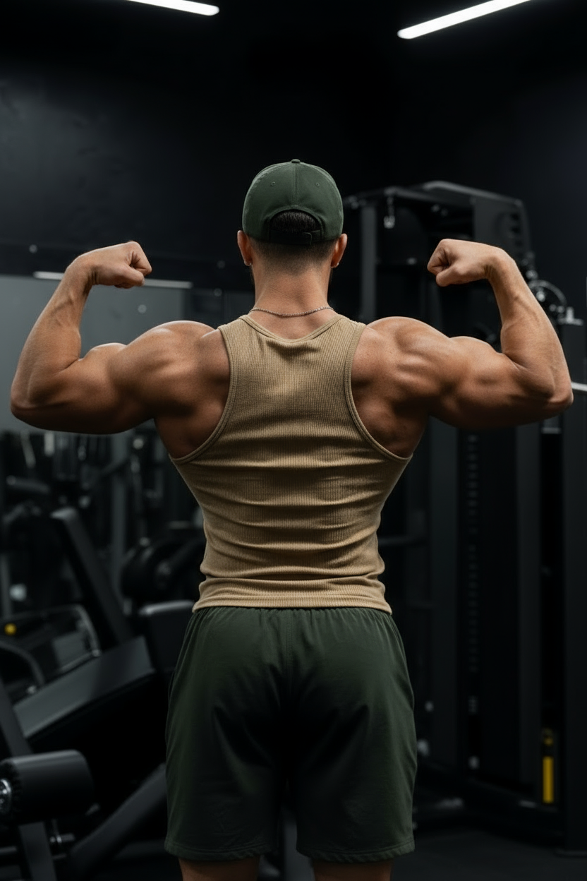 Army Green - T111 - Rib Gym Tank Top Strong Soul Tanks