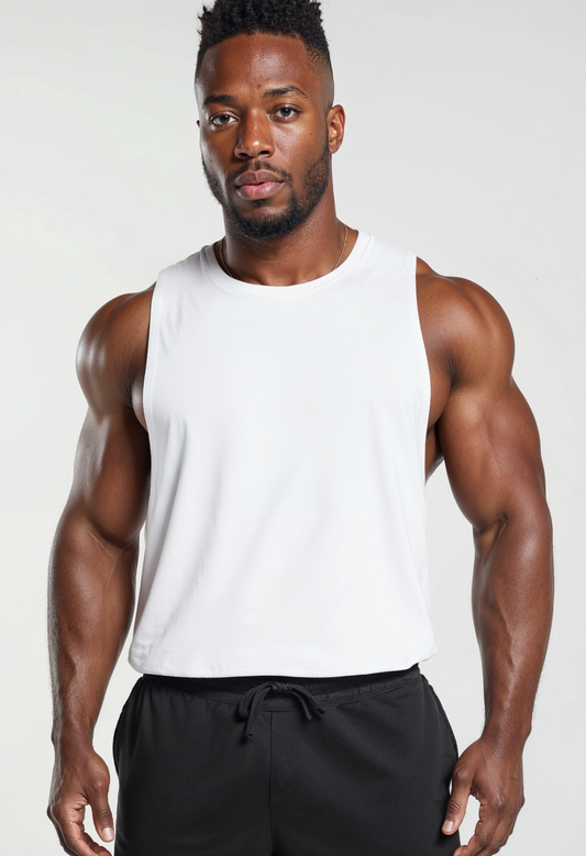 White - T101 - Muscle Daddy - Drop Arm