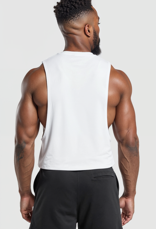White - T101 - Muscle Daddy - Drop Arm
