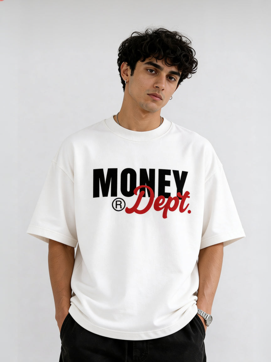 T-Shirt - White - Money Dept - Oversized (Copy) Strong Soul Shirts & Tops