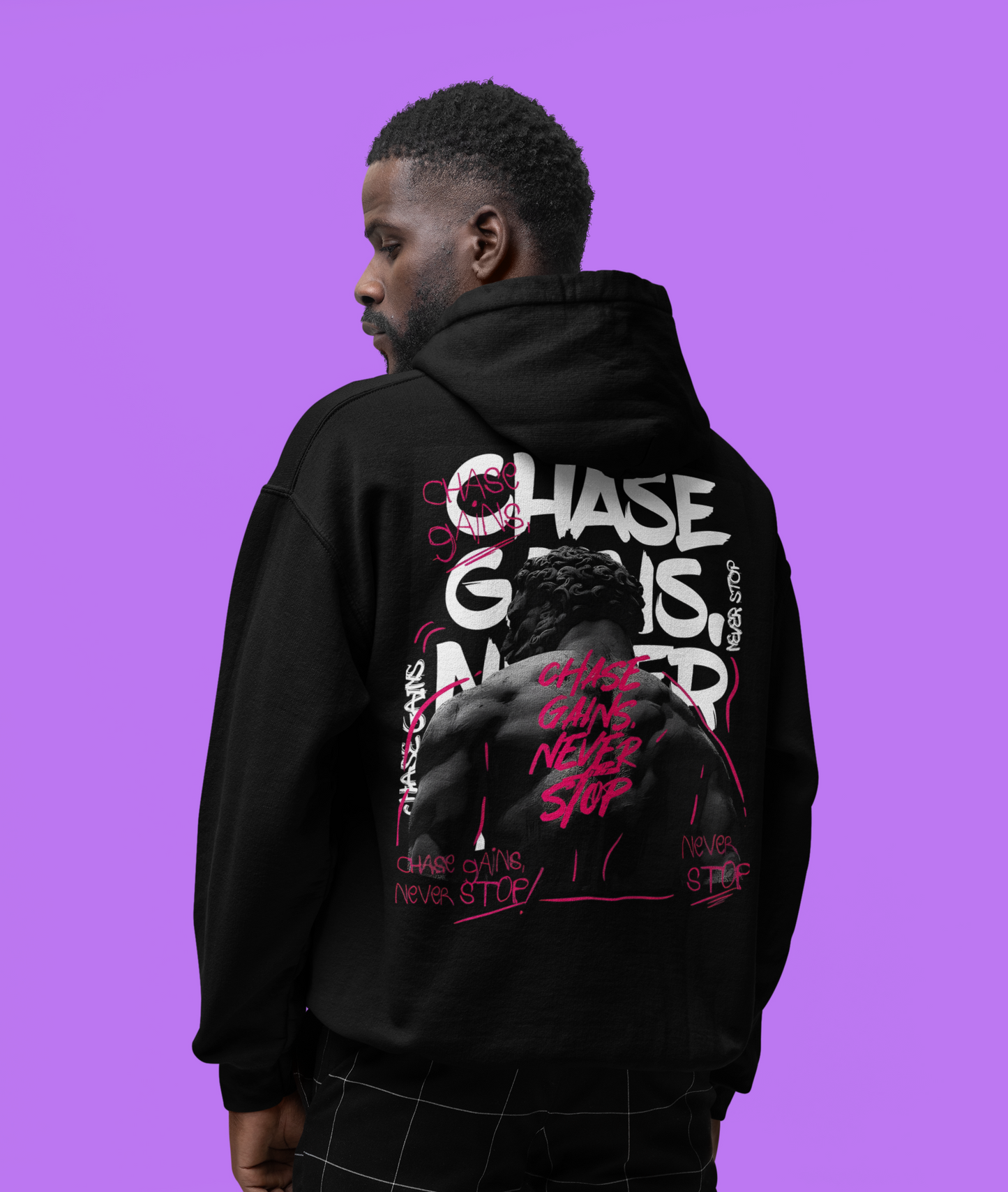 Chase Gains Never Stop - Black - Unisex Hoodie Strong Soul Hoodie