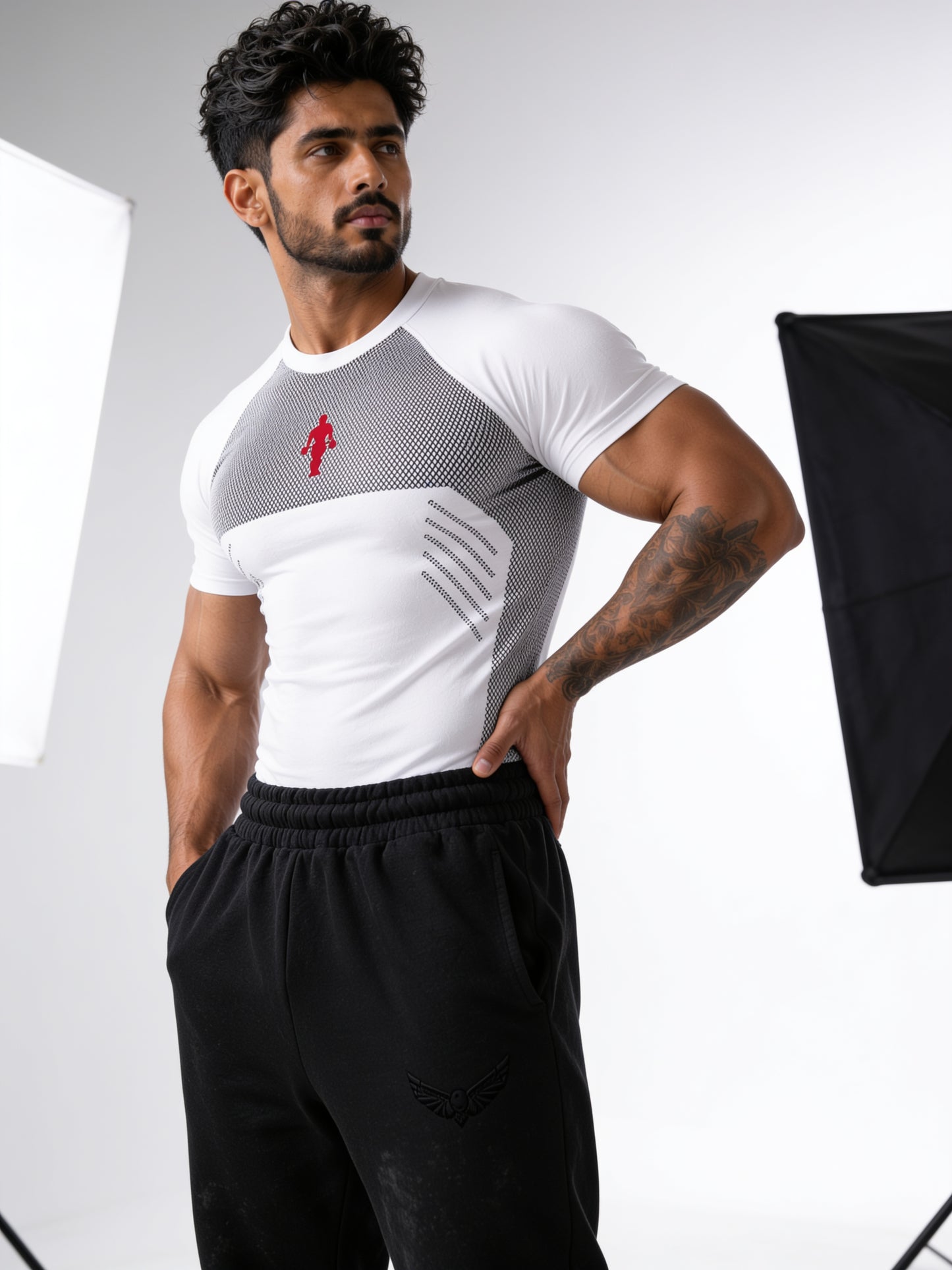 White - Gold's - Cotton Lycra Compression