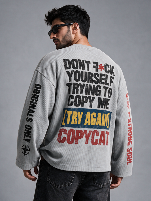 Light Grey - Copycat - Waffle Long Sleeve