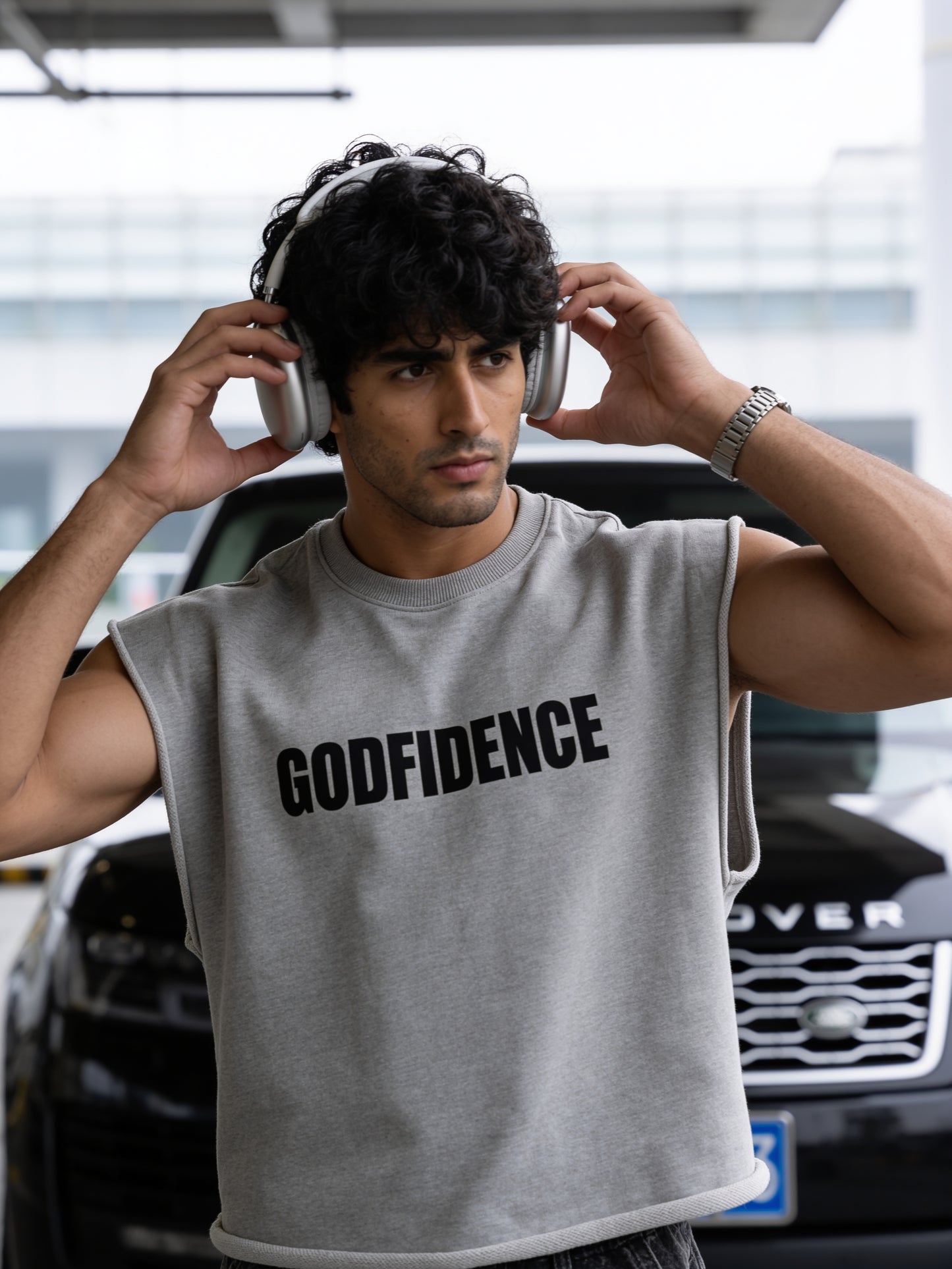 Grey - T104 - Godfidence - Tank Top