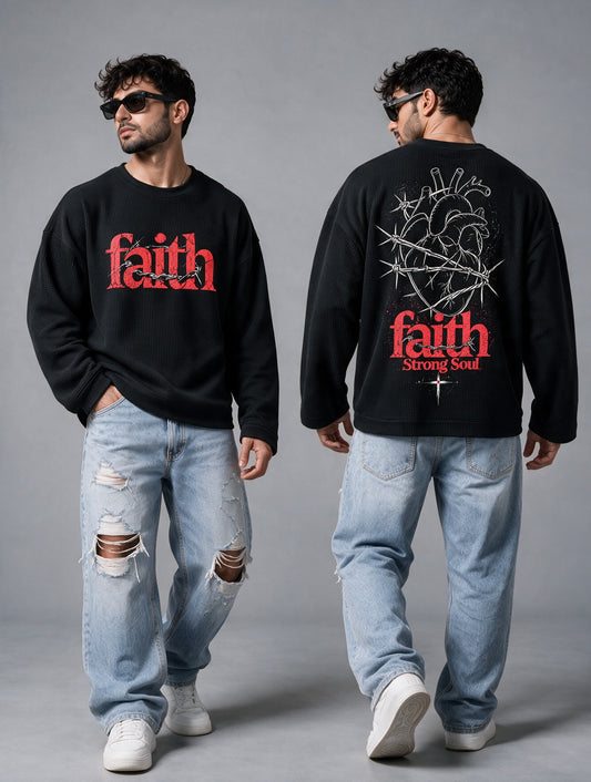 Black - Faith - Waffle Long Sleeve