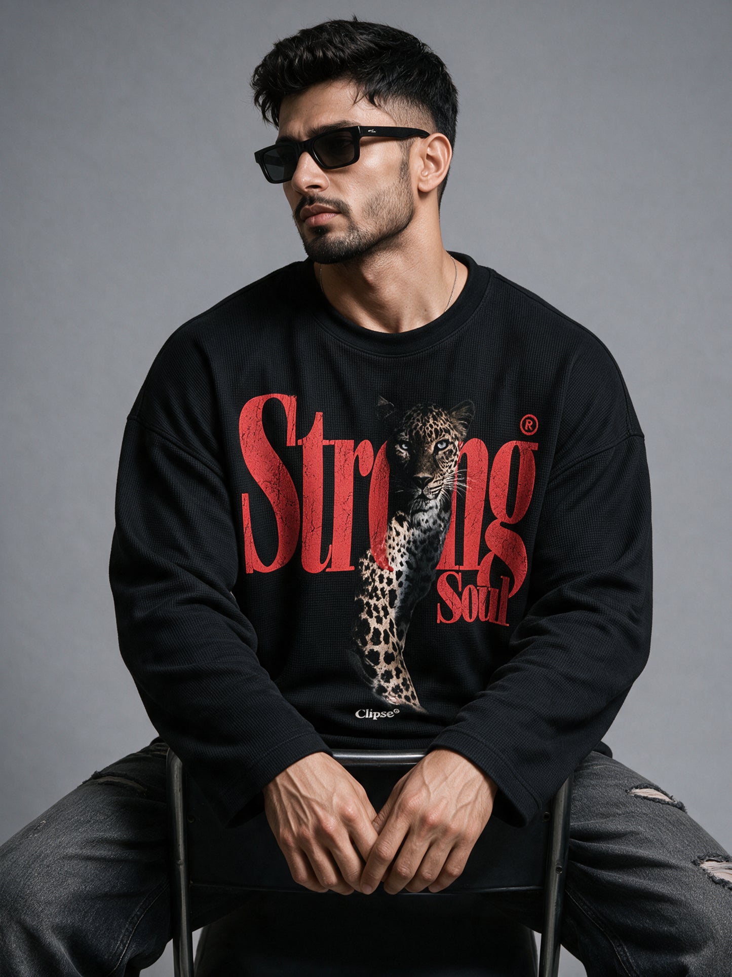 Black - Leopard - Waffle Long Sleeve