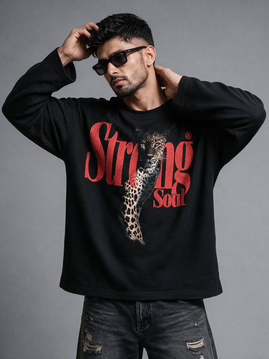 Black - Leopard - Waffle Long Sleeve