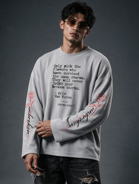 Grey - Unbroken - Waffle Long Sleeve