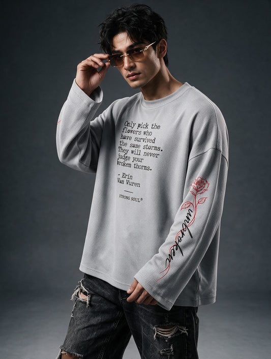 Grey - Unbroken - Waffle Long Sleeve