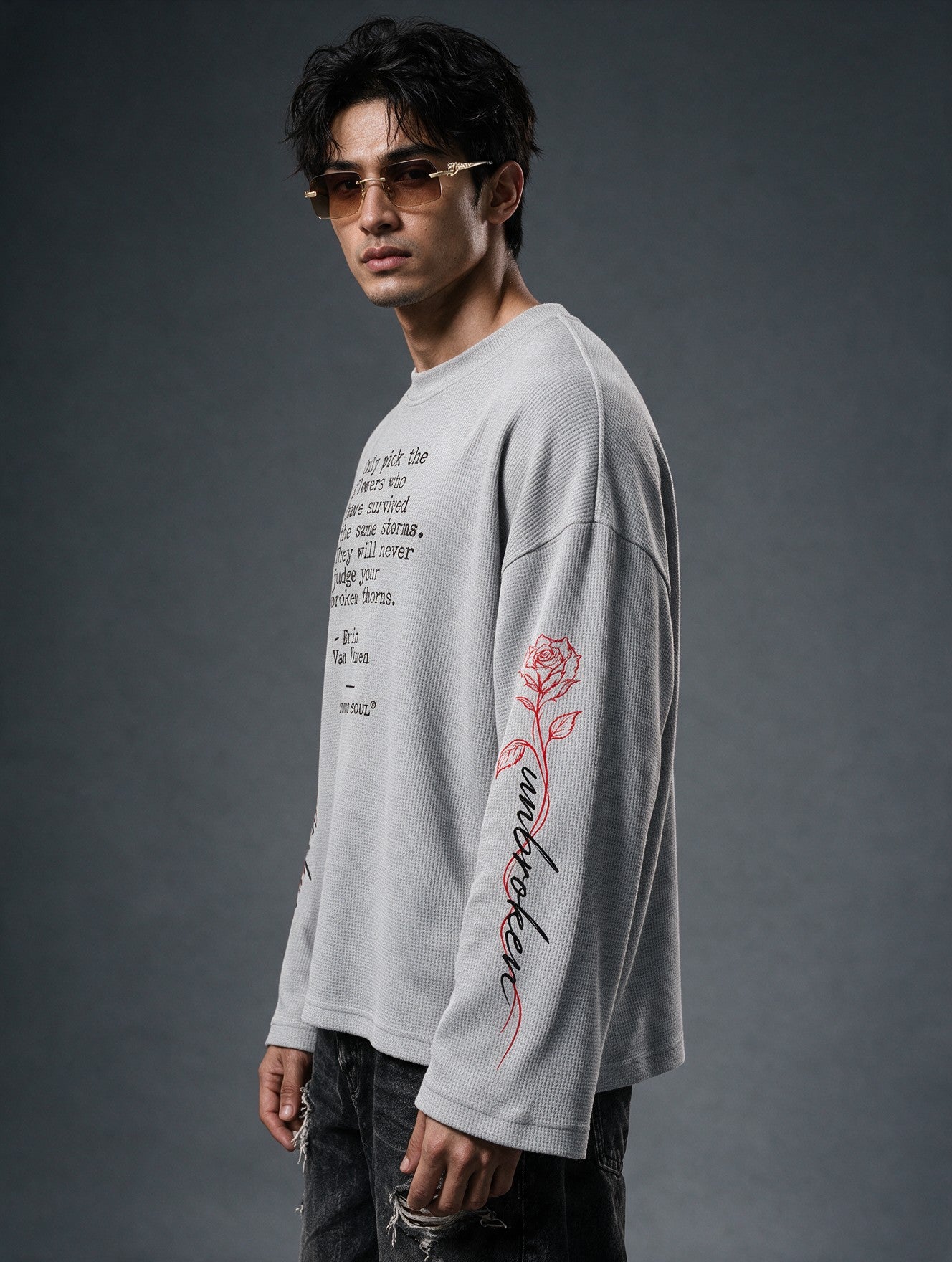 Grey - Unbroken - Waffle Long Sleeve