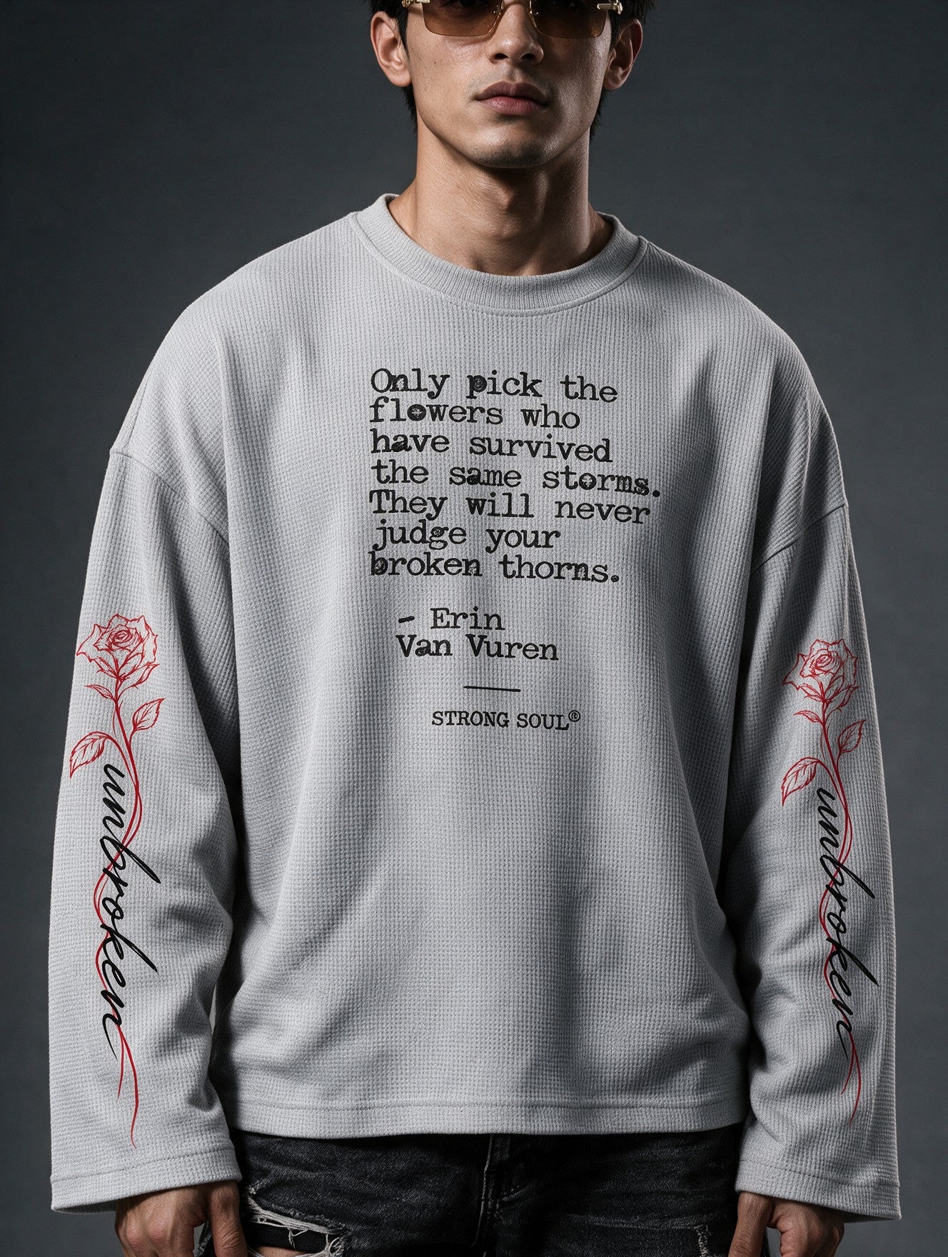 Grey - Unbroken - Waffle Long Sleeve