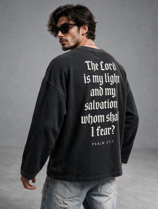 Charcoal Grey - Son of God - Waffle Long Sleeve