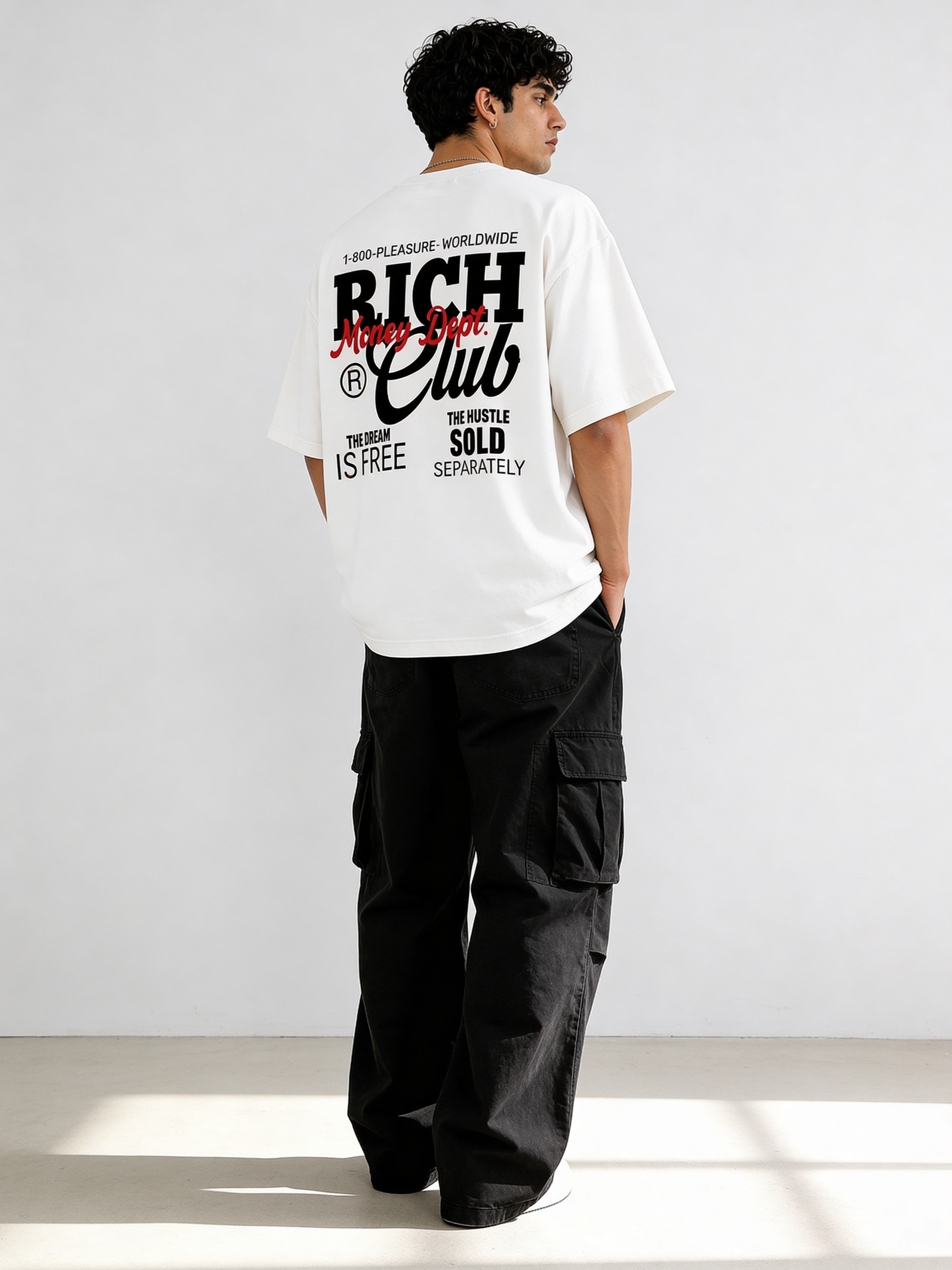 T-Shirt - White - Money Dept - Oversized (Copy) Strong Soul Shirts & Tops