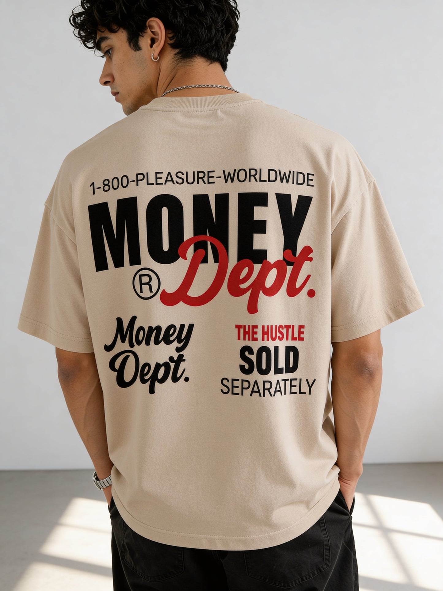 T-Shirt - Biege - Money Dept - Oversized