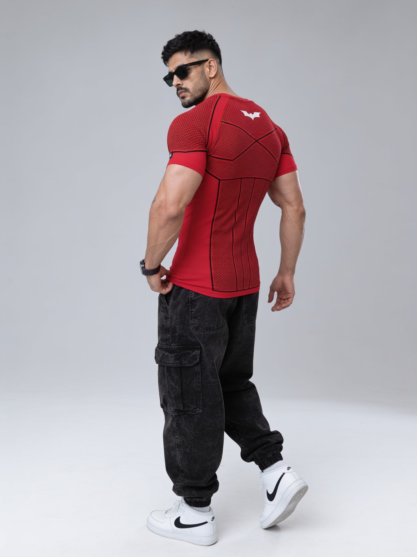 Red - Bat Abs - Cotton Lycra Compression