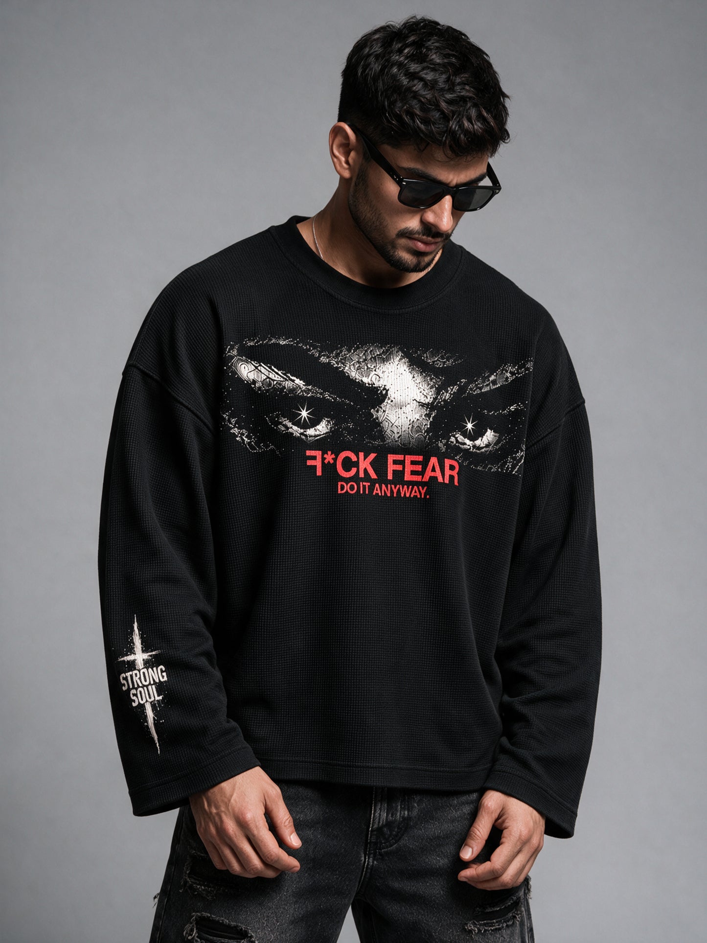 Black - Do It Anyway - Waffle Long Sleeve