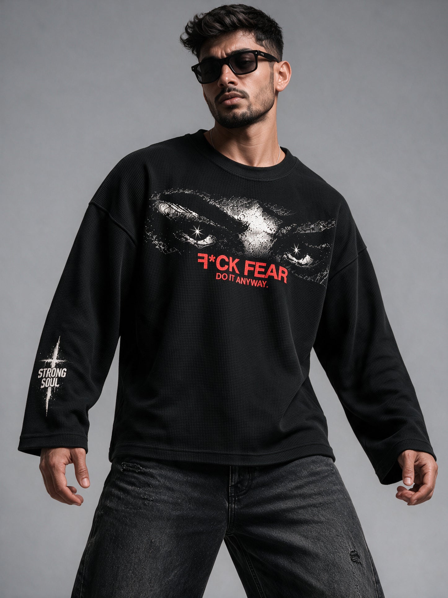 Black - Do It Anyway - Waffle Long Sleeve