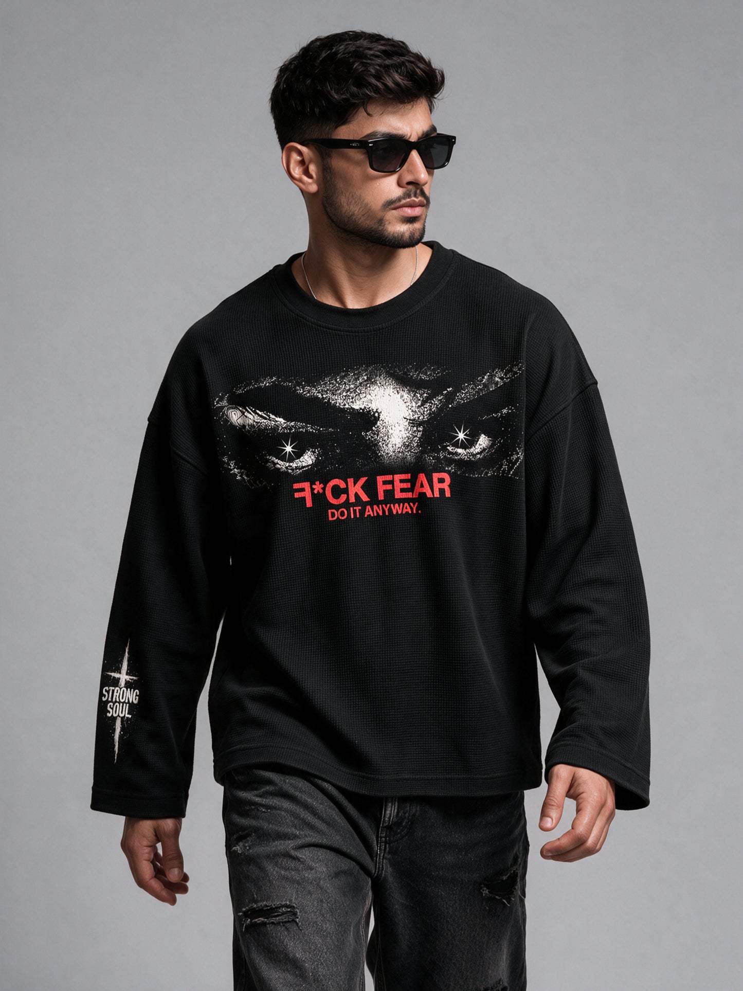 Black - Do It Anyway - Waffle Long Sleeve