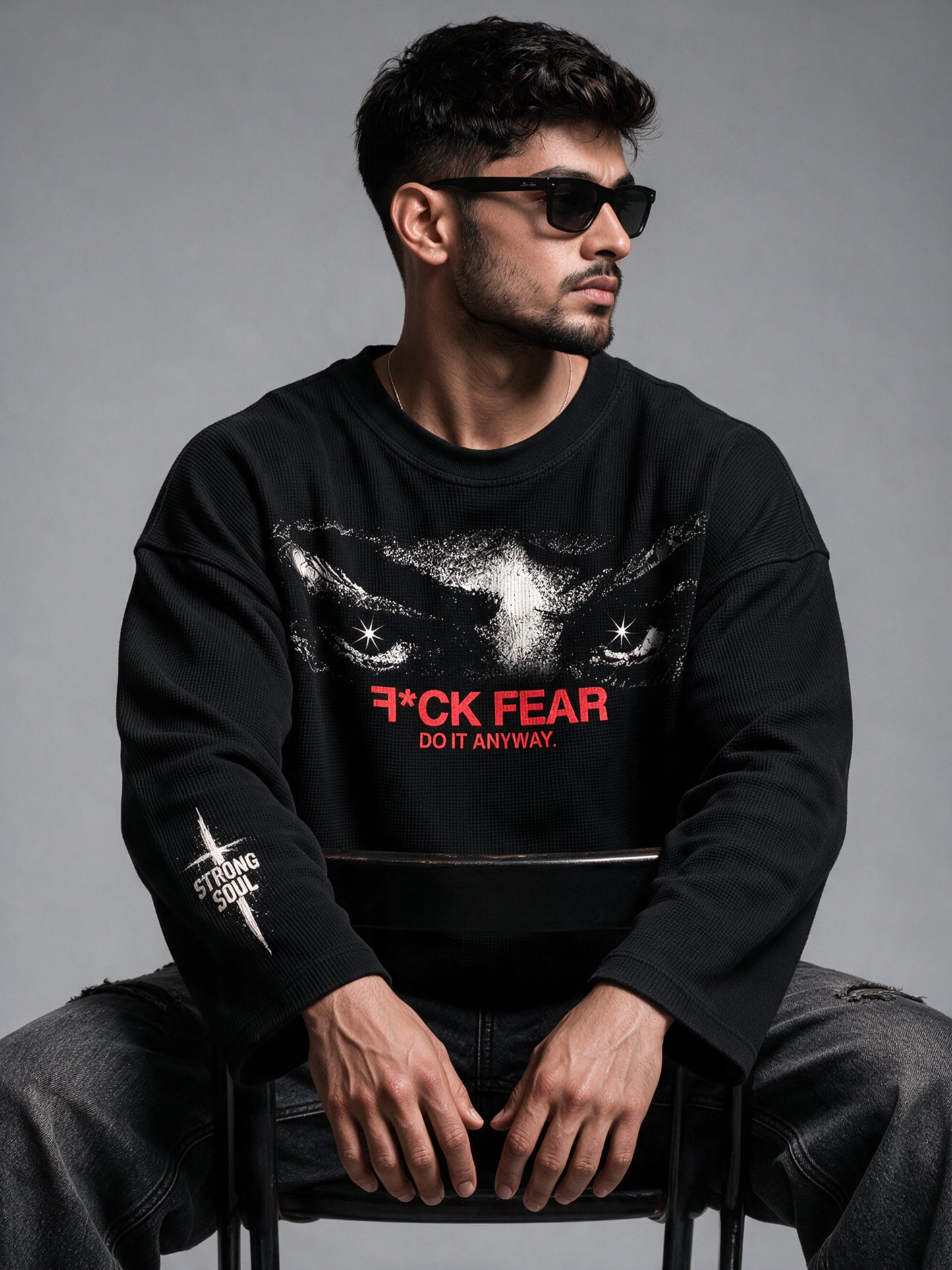 Black - Do It Anyway - Waffle Long Sleeve
