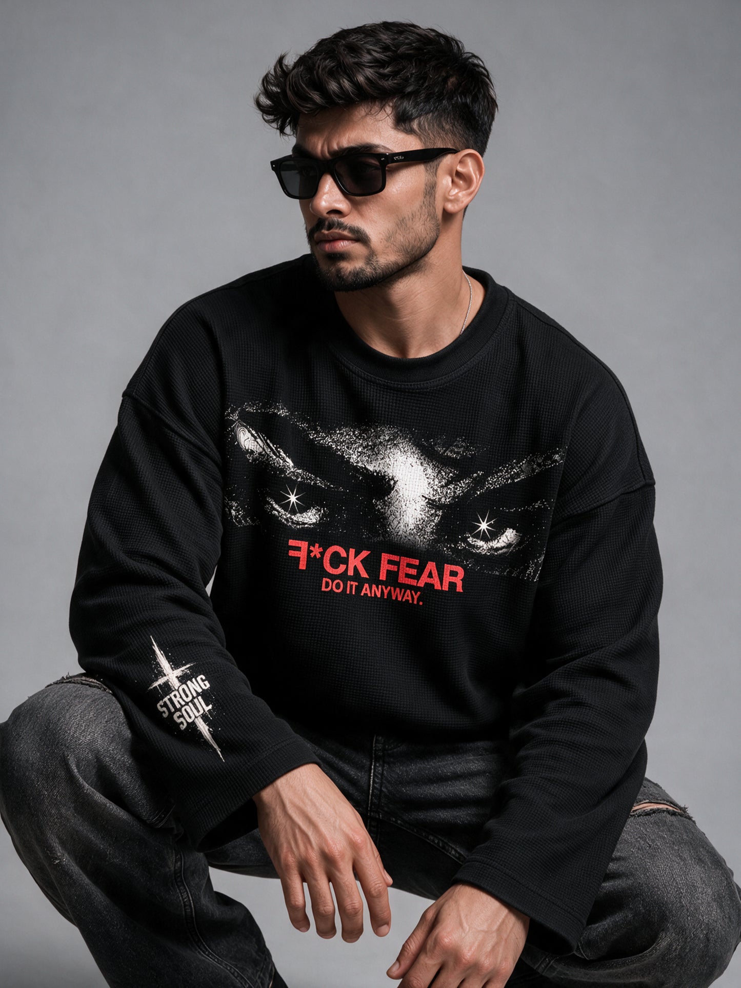 Black - Do It Anyway - Waffle Long Sleeve