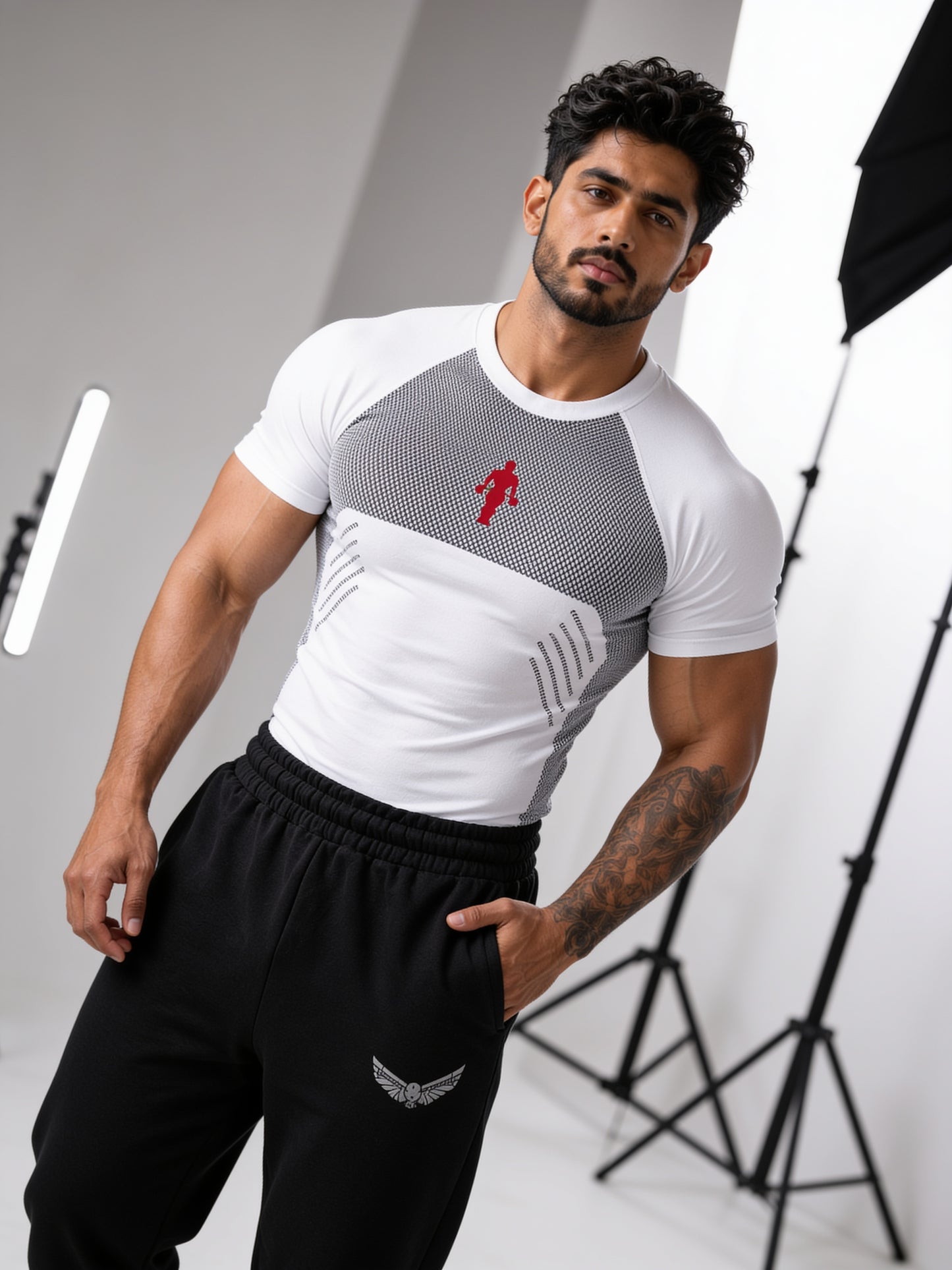 White - Gold's - Cotton Lycra Compression
