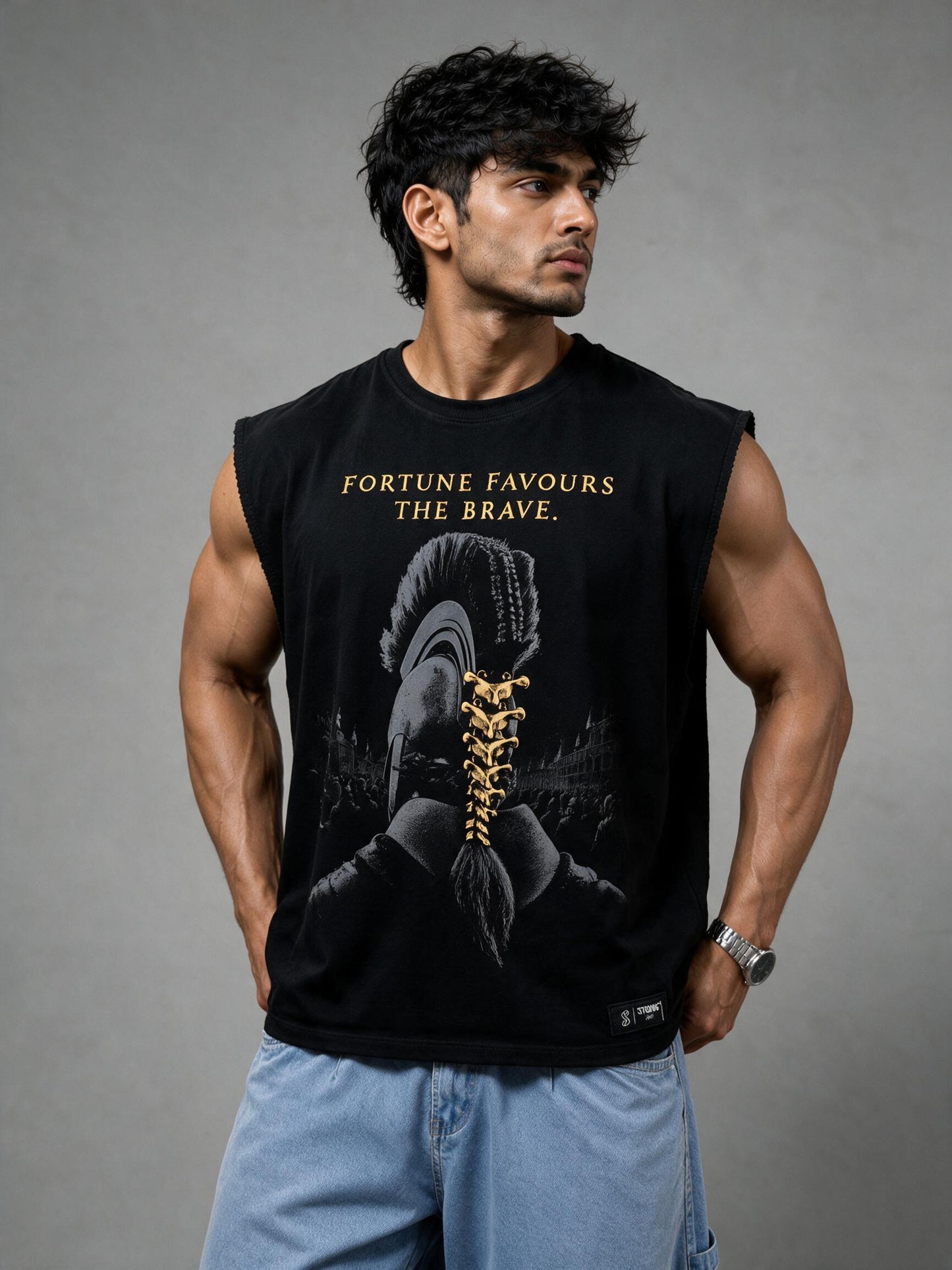 Black - T104 - The Brave - Crop Cut-Offs