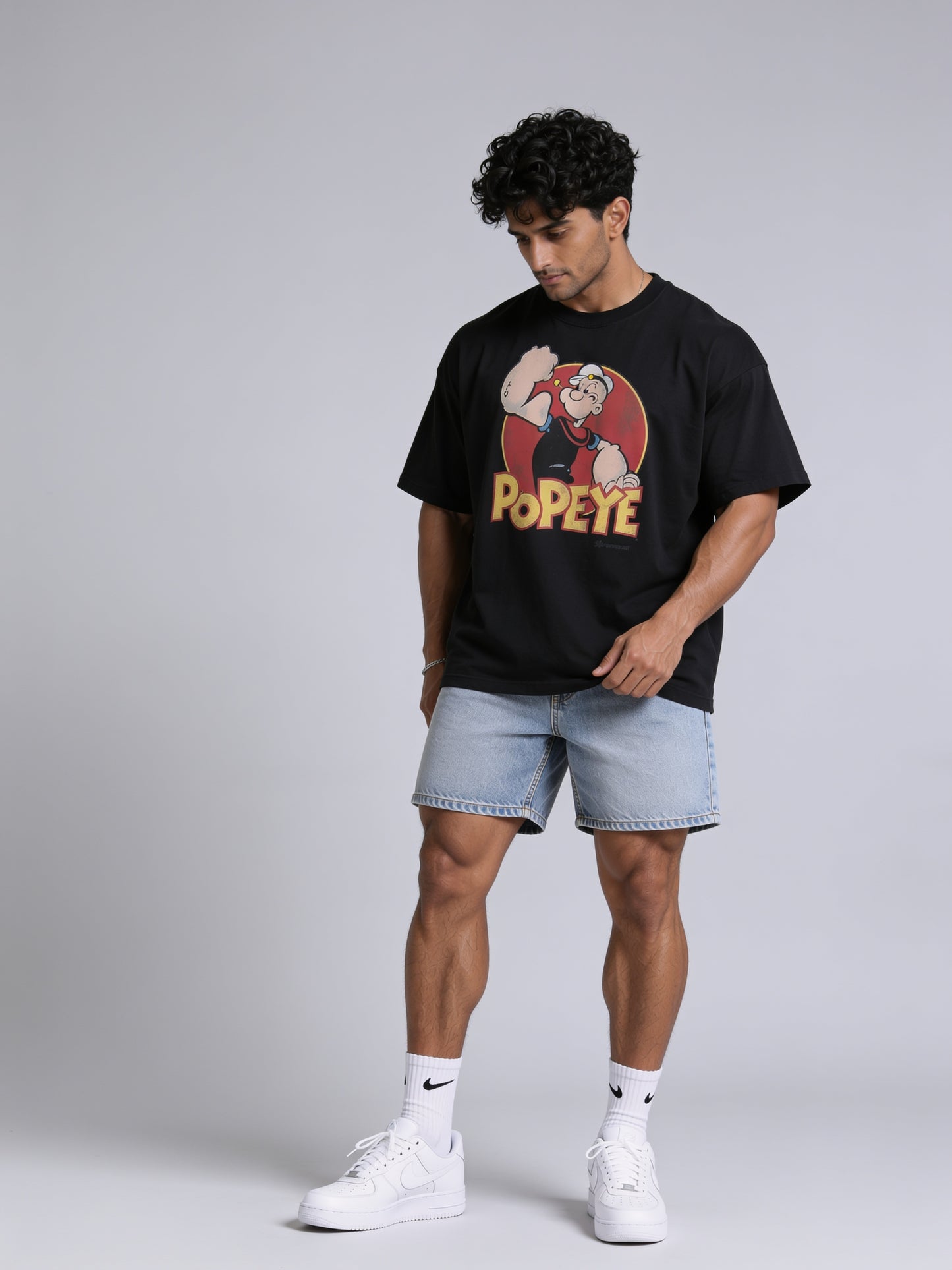 T-Shirt - Black - Popeye - Oversized