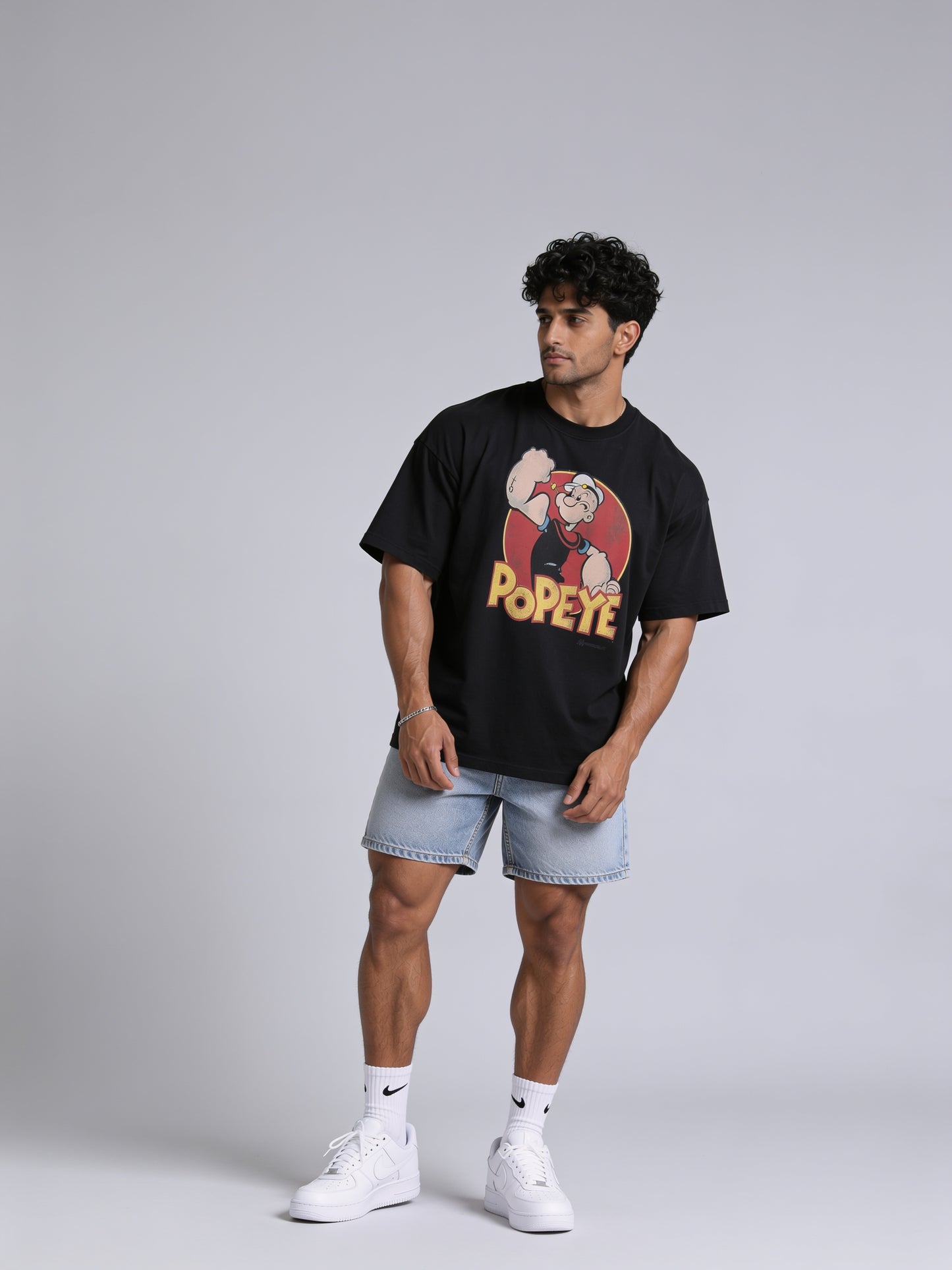 T-Shirt - Black - Popeye - Oversized