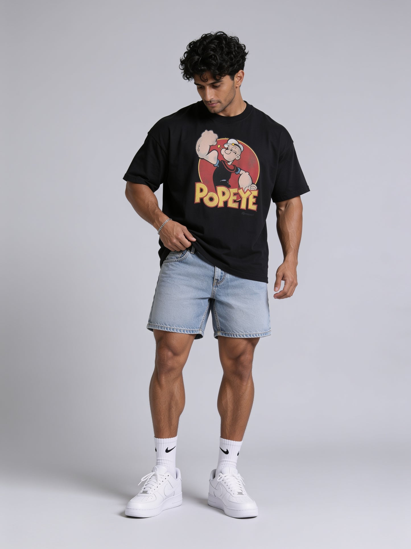 T-Shirt - Black - Popeye - Oversized